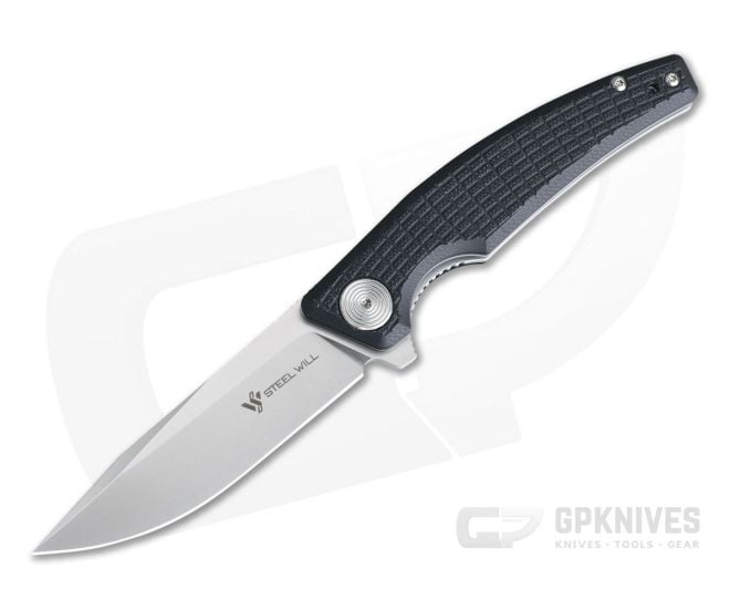 Steel Will Shaula Satin D2 Black G10 Liner Lock Flipper F61-10 - SW-F61-10