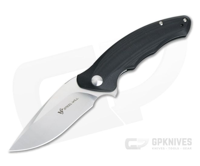 Steel Will Avior Satin D2 Black G10 Liner Lock Flipper F62-10 - SW-F62-10