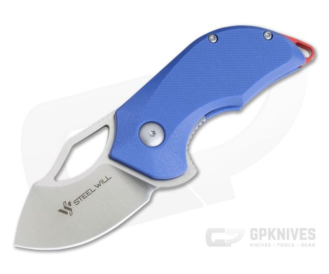 Steel Will Kobold Satin D2 Blue G10 EDC Flipper F66-14 - SW-F66-14