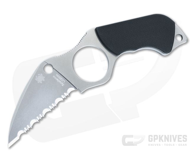 Spyderco Swick 5 Large Wharncliffe Serrated LC200N Fixed Blade Neck Knife FB14S5 - SP-FB14S5