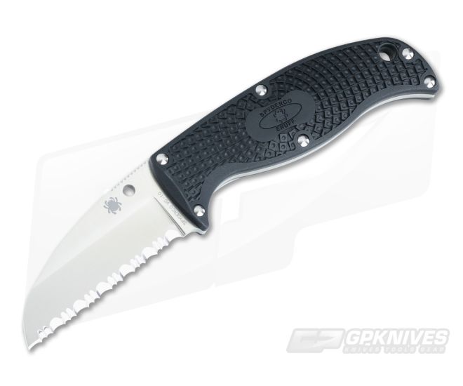 Spyderco Enuff Sheepfoot Serrated Fixed Knife - SP-FB31SBK