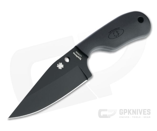 Spyderco Perrin Subway Bowie Black LC200N Fixed Blade Neck Knife