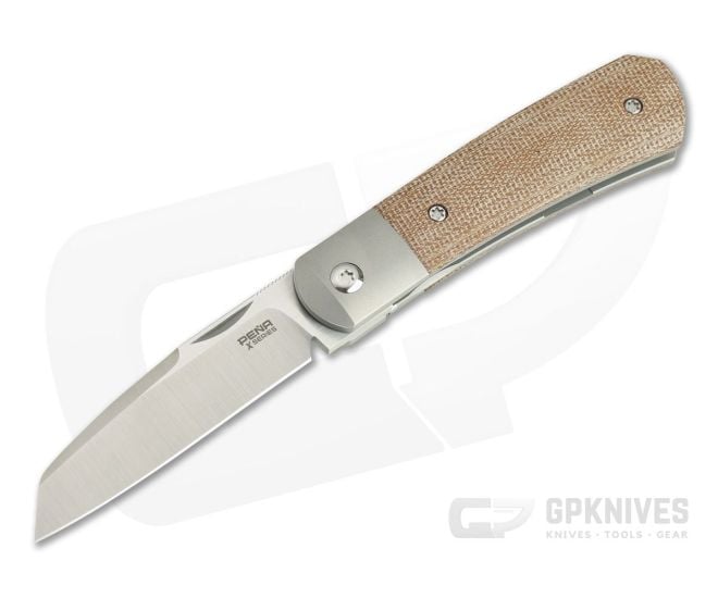 Pena Knives X Series Front Flipper Apache Bolstered Brown Canvas Micarta - PK-FFA-BCM