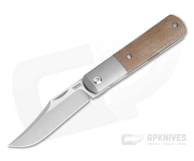 Pena Knives X Series Front Flipper Barlow Bolstered Natural Canvas Micarta - PK-FFB-NCM