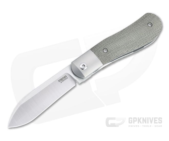 Pena Knives X Series Front Flipper Dogleg Jack Bolstered Green Canvas Micarta - PK-FFDJ-GCM