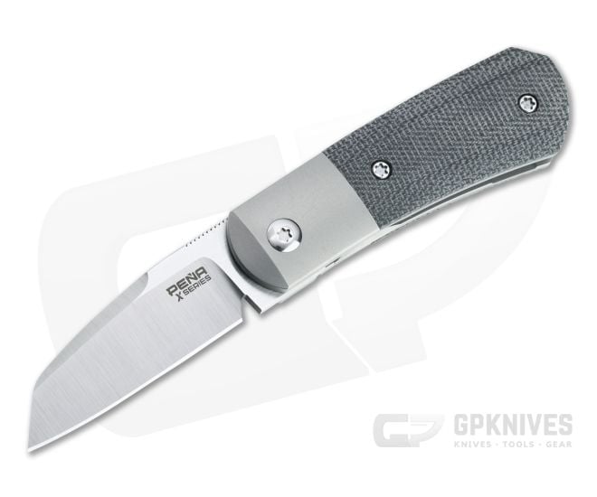 Pena Knives X Series Front Flipper Micro Apache Bolstered Black Canvas Micarta - PK-FFMA-BCM