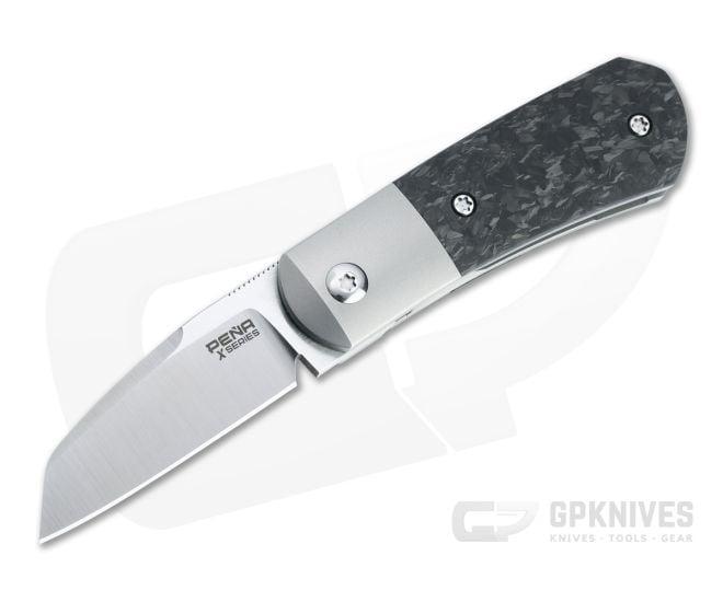 Pena Knives X Series Front Flipper Micro Apache Bolstered Marbled Carbon Fiber - PK-FFMA-MCF