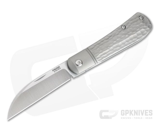Pena Knives X Series Front Flipper Swayback Bolstered Jigged Titanium - PK-FFS-JT
