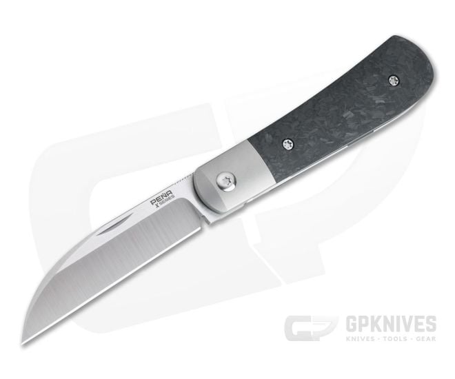 Pena Knives X Series Front Flipper Swayback Bolstered Marbled Carbon Fiber - PK-FFS-MCF