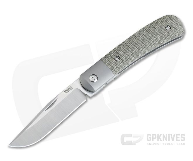 Pena Knives X Series Front Flipper Trapper Bolstered Green Canvas Micarta - PK-FFT-GCM
