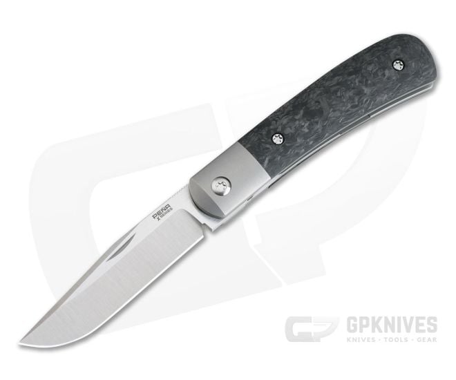 Pena Knives X Series Front Flipper Trapper Bolstered Marbled Carbon Fiber - PK-FFT-MCF
