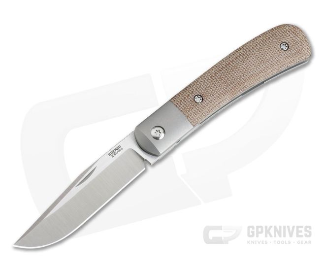 Pena Knives X Series Front Flipper Trapper Bolstered Natural Canvas Micarta - PK-FFT-NCM