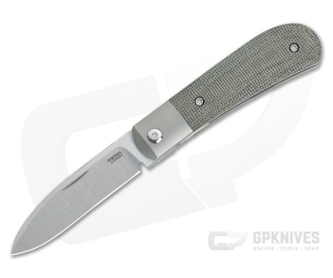 Pena Knives X Series Front Flipper Zulu Bolstered Green Canvas Micarta - PK-FFZ-GCM