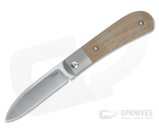 Pena Knives X Series Front Flipper Zulu Bolstered Natural Canvas Micarta - PK-FFZ-NCM