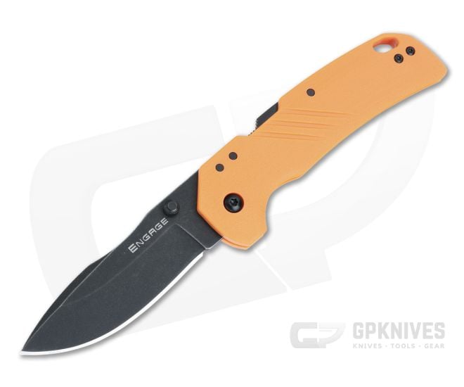 Cold Steel Engage Atlas Lock Folder Orange FRN Black Stonewashed 4116 Drop Point Blade FL-30DPLD-BOZ - CS-FL-30DPLD-BOZ