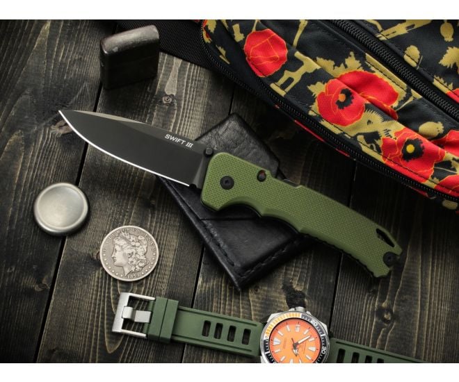 Cold Steel Swift III - Black M4 - Green G10 - FL-40AT