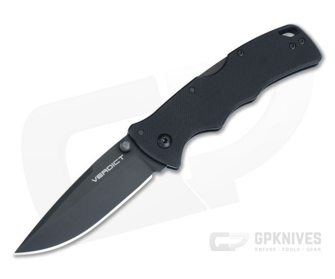 Cold Steel Verdict Tri-Ad Lock Folder Black G-10 Handle AUS10A Spear Point Blade FL-C3SP10A - CS-FL-C3SP10A