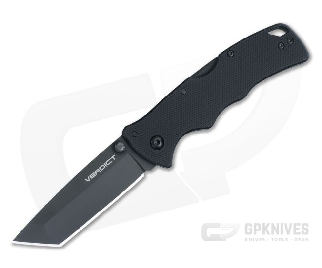 Cold Steel Verdict Tri-Ad Lock Folder Black G-10 Handle AUS10A Tanto Point Blade FL-C3T10A - CS-FL-C3T10A