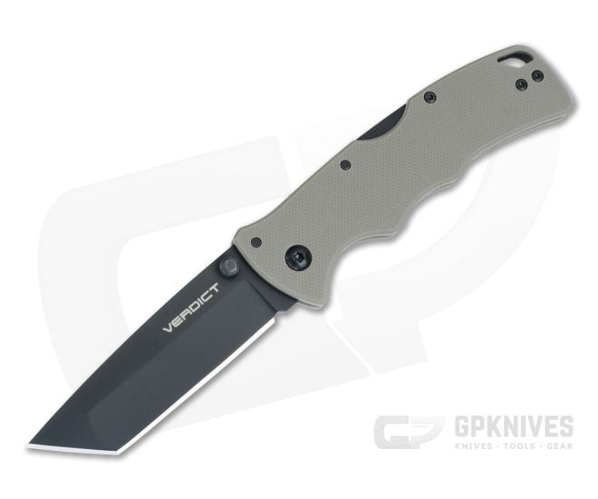Cold Steel Verdict Tri-Ad Lock Folder FDE G-10 Handle AUS10A Tanto Point Blade FL-C3T10AFDE - CS-FL-C3T10AFDE