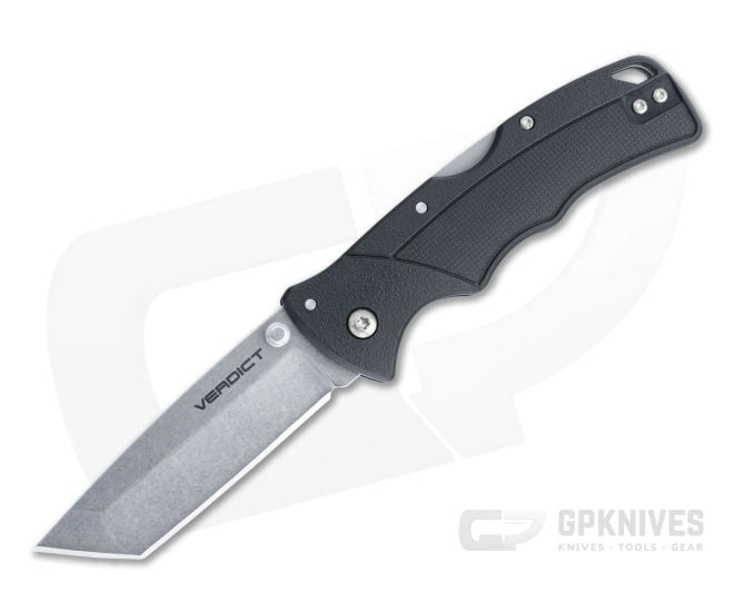 Cold Steel Verdict Tanto Stonewashed 4116SS Black GFN Tri-Ad Lock Folder FL-C3TSS - CS-FL-C3TSS