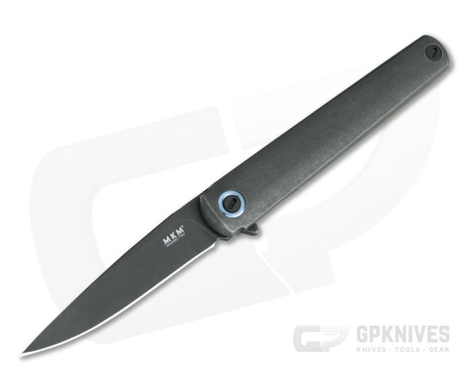 MKM Zieba Flame Drop Point M390 Dark Stonewashed Titanium Frame Lock Flipper FL01-TDSW - MKM-FL01-TDSW
