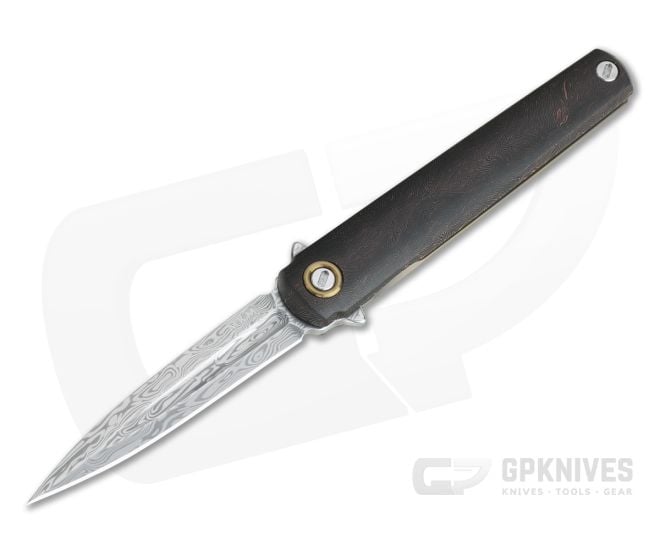 MKM Zieba Flame Limited Dagger Bifrost Damasteel Space Coral Carbon Fiber Frame Lock Flipper FL02-D - MKM-FL02-D