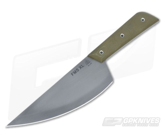 TOPS Knives Frog Market Special XL Tungsten 1095 Green Canvas Micarta Fixed Blade FMSXL-02 - TP-FMSXL-02