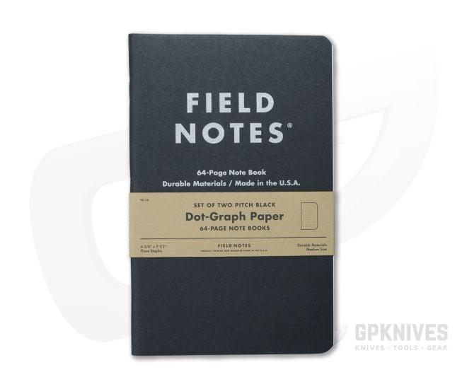 Field Notes Pitch Black Large Notebook Dot Graph Paper 2-Pack FN-35 - FN-35