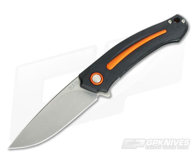 MKM Mikita Burnley Arvenis M390 Orange Aluminum Inlays Black G10 Liner Lock Flipper FX01-MG-OR - MKM-FX01-MG-OR