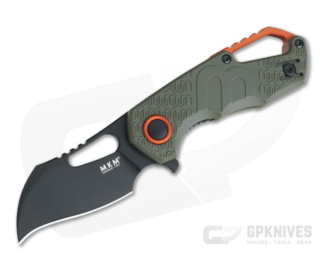 MKM Isonzo Flipper Hawkbill Black Plain N690Co Green FRN FX03-1PGO - MKM-FX03-1PGO