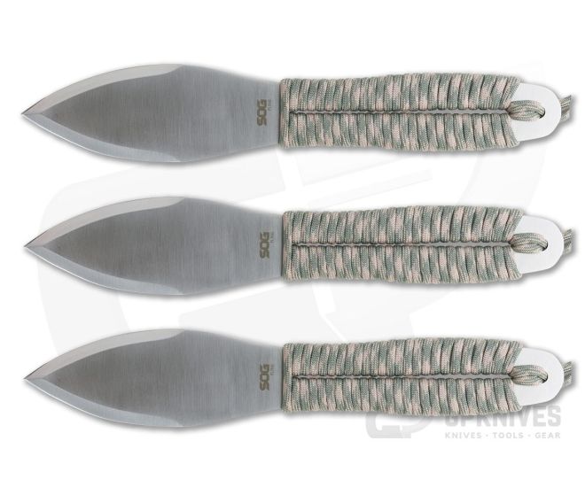 SOG Fling Throwing Knives - Set of 3 Paracord Wrapped Fixed Blade Knives FX41N-CP - SOG-FX41N-CP