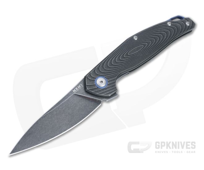 MKM Anso Goccia Dark Stonewashed M390 3D Titanium Liner Lock Flipper GC-TDSW - MKM-GC-TDSW