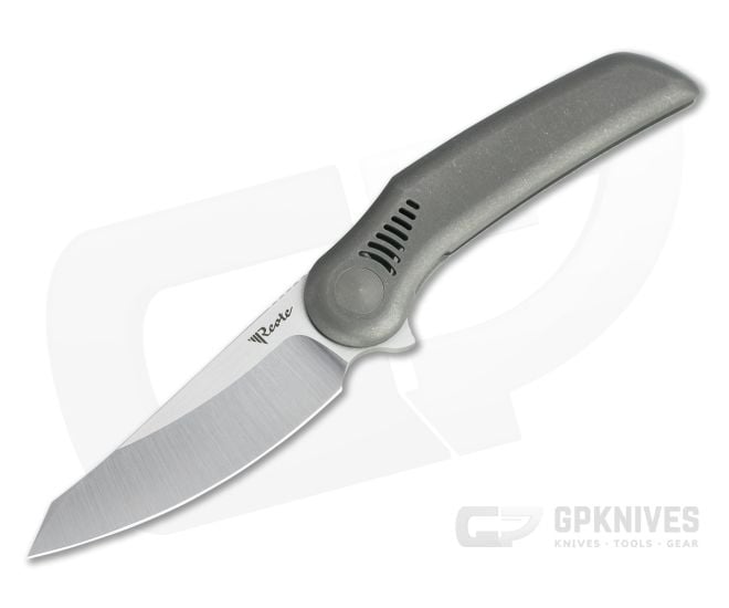 Reate Knives Gents #9 Flipper Satin M390 Dark Bead Blasted Titanium Folder - RK-GENTS9-DB
