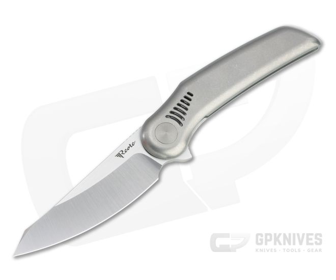 Reate Knives Gents #9 Flipper Satin M390 Light Bead Blasted Titanium Folder - RK-GENTS9-LB