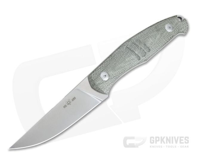 GiantMouse GMF2-FF Satin M390 Green Micarta Fixed Blade Bushcraft Knife - GM-GMF2-FF