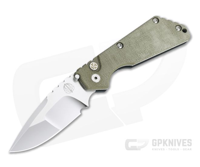Protech GPKnives Exclusive Strider SnG Green Micarta Compound Ground Mirror Polished Automatic Knife - PT-GP-SNG-10