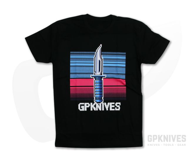 GPKNIVES 8-Bit Design Black T-Shirt Small - GPK-8BIT-SMALL