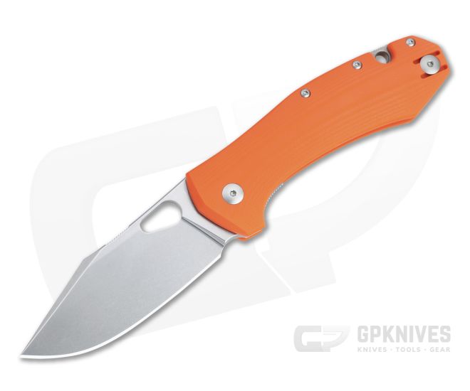 GiantMouse ACE Grand Orange G10 Stonewashed Elmax Liner Lock Folder - GM-GRAND-ORG-G10