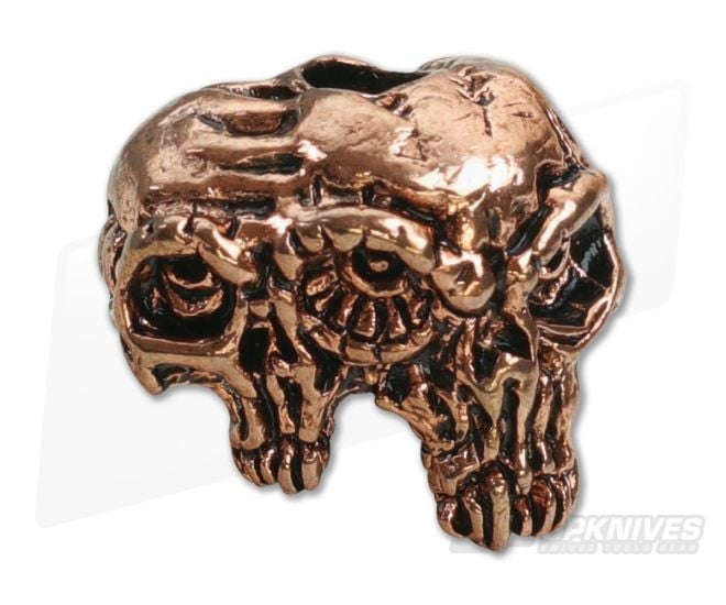 Schmuckatelli Gemini Twins Skull Bead Antique Copper Pewter - ST-GTAC