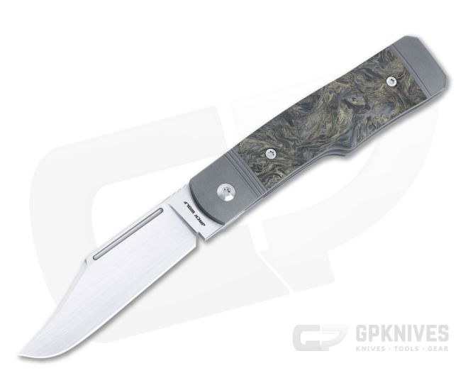 Jack Wolf Knives Gunslinger Jack Dark Matter Gold FatCarbon Front Flipper GUNSL-02-FC-DMGLD - JWK-GUNSL-02-FC-DMGLD