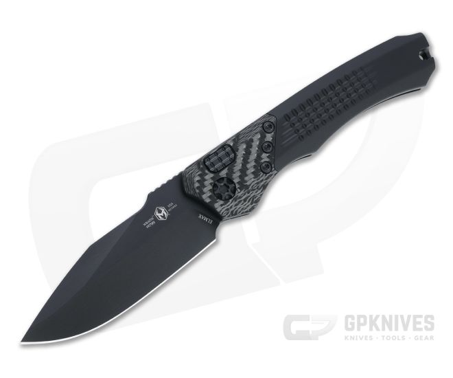 Heretic Knives Wraith Auto Tactical S/E Black Elmax Bolstered Integral Black Automatic Knife H000-4A-T - HRT-H000-4A-T