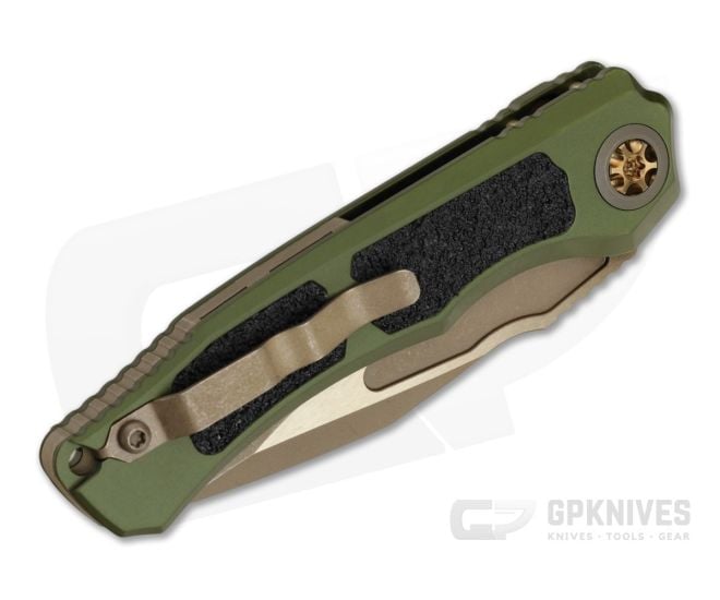 Heretic Wraith V4 Auto - Clip Point Bronze - OD Green Handle