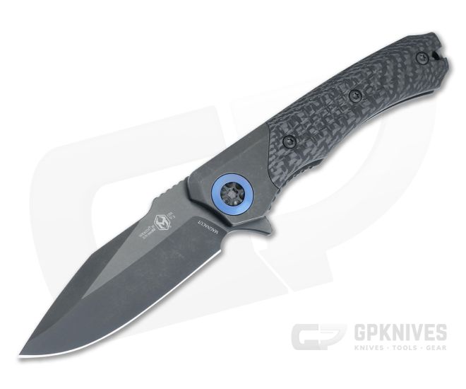 Heretic Wraith Manual V3 Flipper Battle Worn Integral Ti and Carbon Fiber DLC MagnaCut Blade H001-6A-BLUTI - HRT-H001-6A-BLUTI