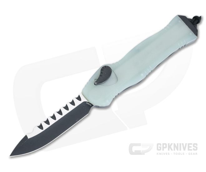 Heretic Knives Hydra Single Edge Battleworn Black Elmax Jade G10 Single Action OTF Automatic H007-8A-JADE-01 - HRT-H007-8A-JADE-01