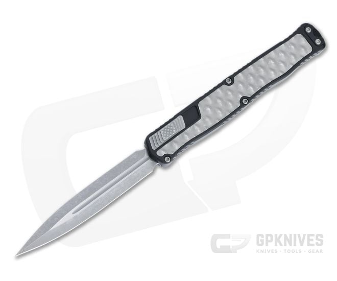 Heretic Cleric II D/E Battleworn MagnaCut Textured Stainless Inlays OTF Automatic H020-5A - HRT-H020-5A