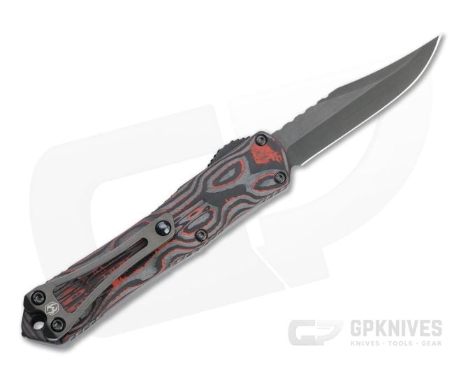 Heretic Knives Manticore-S Bowie DLC Elmax Orange Camo Carbon Fiber OTF Automatic H022B-6A-ORCF - HRT-H022B-6A-ORCF