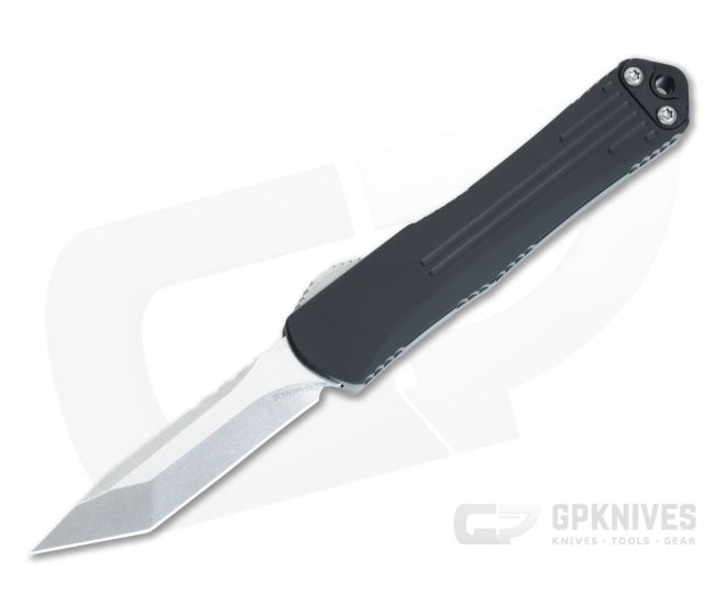 Heretic Manticore-S Black Handle Stonewashed MagnaCut Tanto OTF Automatic H023-2A - HRT-H023-2A