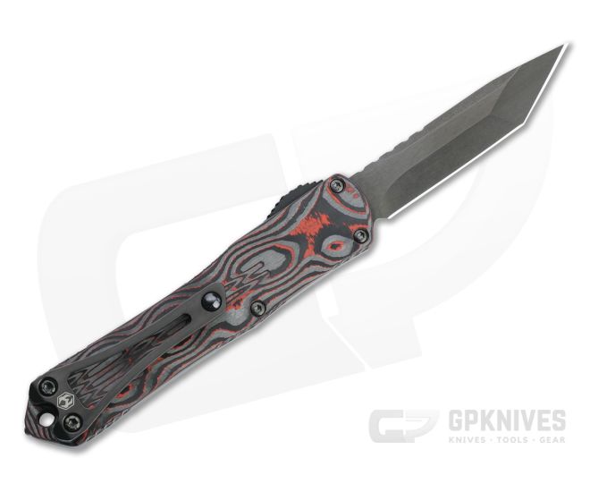 Heretic Knives Manticore-S Tanto DLC Elmax Orange Camo Carbon Fiber OTF Automatic H023-6A-ORCF - HRT-H023-6A-ORCF