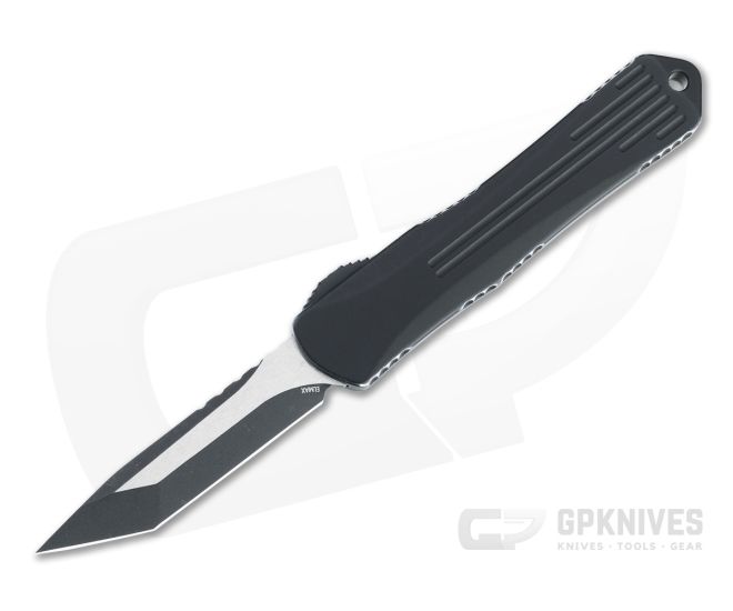 Heretic Knives Manticore-S Tanto Two-Tone Battleworn Black Elmax OTF Automatic H023-8A-BATTLE - HRT-H023-8A-BATTLE