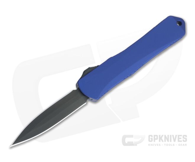 Heretic Knives Manticore-S Double Edge Black DLC S35VN Blue OTF Automatic H024-6A-BLU - HRT-H024-6A-BLU